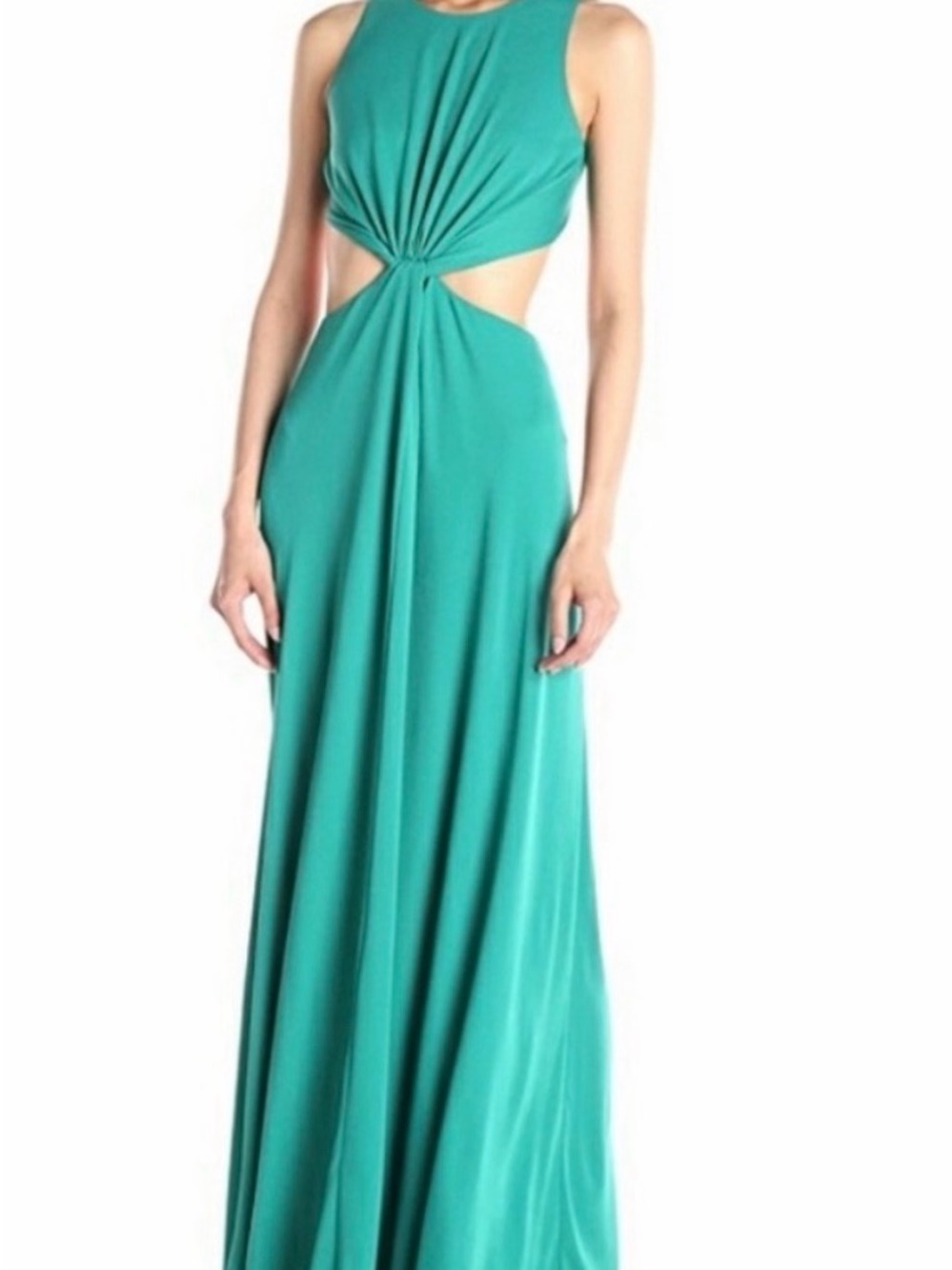 BCBGMaxAzria Teal Backless Halter Maxi Dress, NWTO
